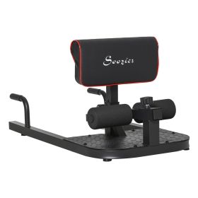 Soozier 3 in 1 Padded Push Up Sit Up Squat Machine, Home Gym Fitness Equipment, Black