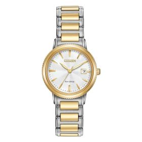 Citizen EW2374-56A Women's Eco-Drive Two Tone White Dial Silhouette Sports Watch