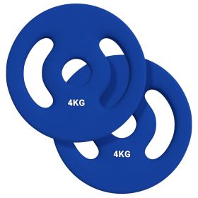 2 x 8.8lbs Standard Weight Plates with Easy-Grip Handles, 1" Holes, for Home, Gym, Weight Lifting and Strength Training