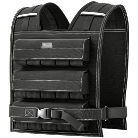 33LBS Adjustable Weighted Vest, Weight Vest with Reflective Strips, Snug Fit for Men Women Running Strength Training