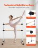 VEVOR Ballet Barre, 4 Ft Double Beechwood Barre Bar for Home, Freestanding Portable Ballet Stretching Dance Bars