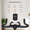 Upright Stationary Exercise Bike, Cardio Workout Training Bicycle w/ Adjustable Resistance LCD Monitor, Orange