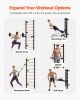 Swedish Ladder Wall Gym, 9-Level Swedish Ladder Suspension Trainer, 330LBS Loading Solid Wood + Carbon Steel Gymnastics Stall Bars for Adult