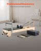 VEVOR Pilates Reformer Machine, Wooden Pilates Workout Equipment for Home Gym Studio Use, Pilates Bed with Dual Resistance- Spring & Cord